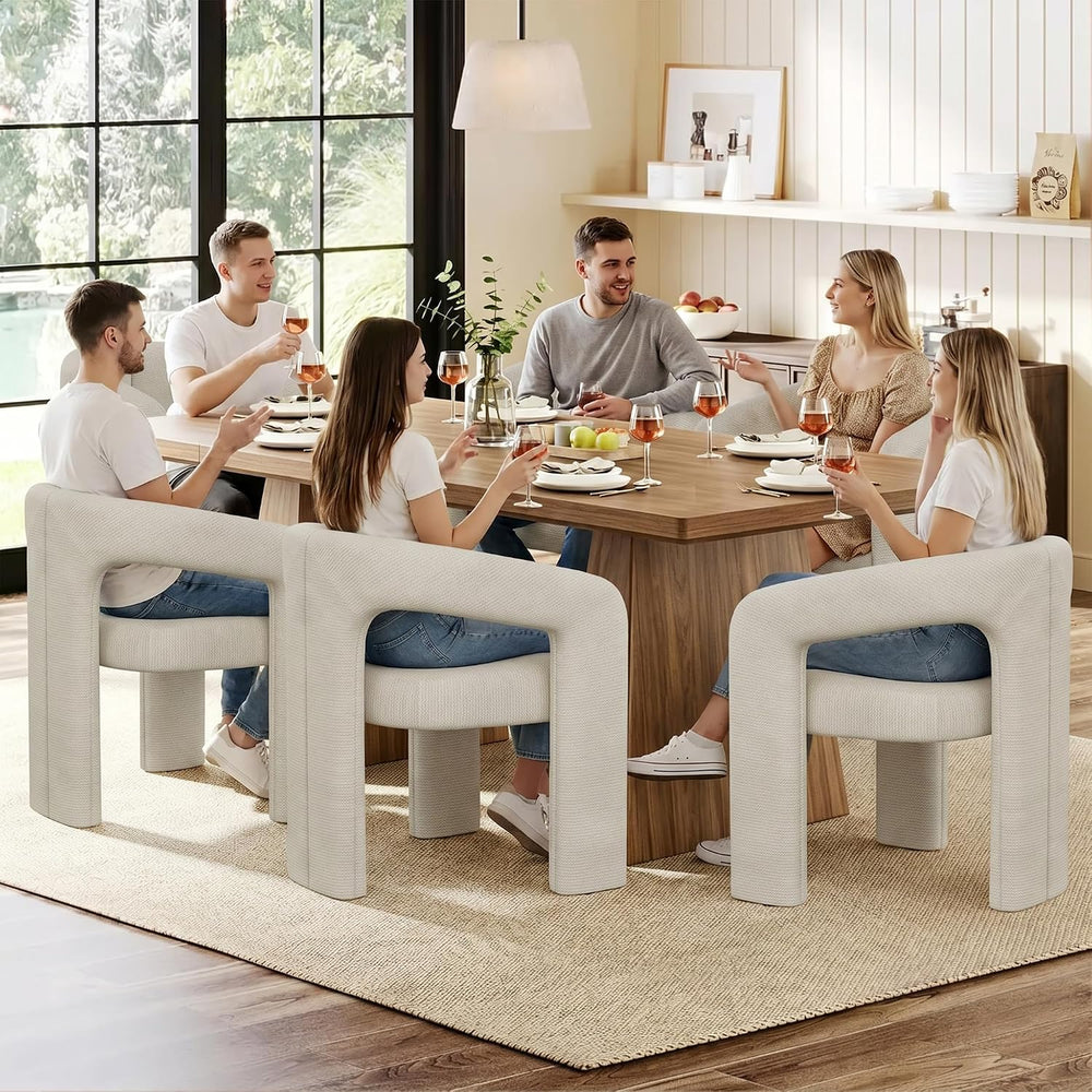 HAOBO Home Modern Barrel Dining Chair, Chenille Upholstered Accent Chair with...