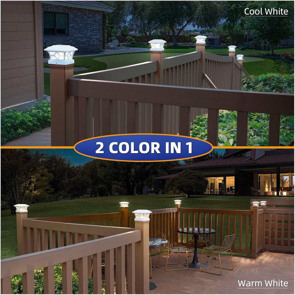 APONUO Solar Post Cap Lights 8 Pack with 1000mAh Battery - for 4x4 5x5 6x6 Fe...