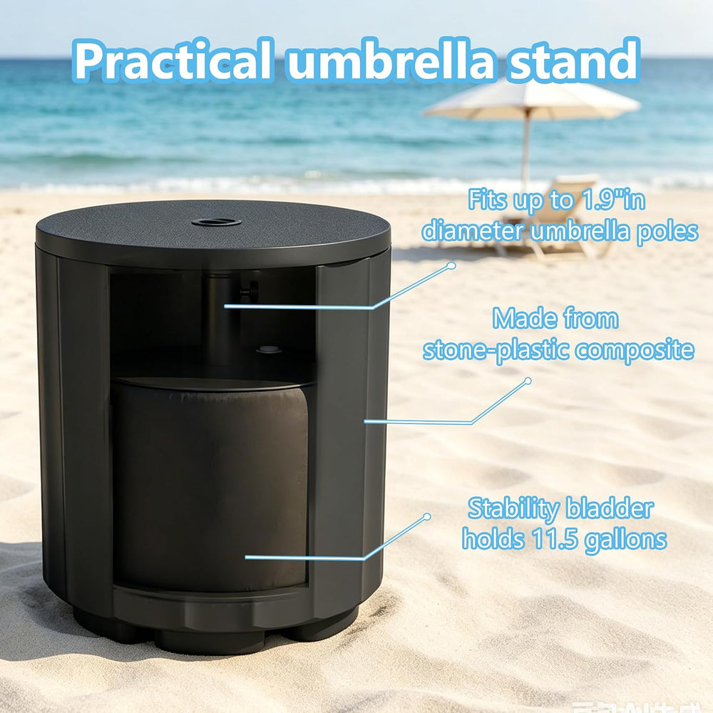 NicBex 2 in 1 Umbrella Stand Table with 1.5 Inch Hole, Black