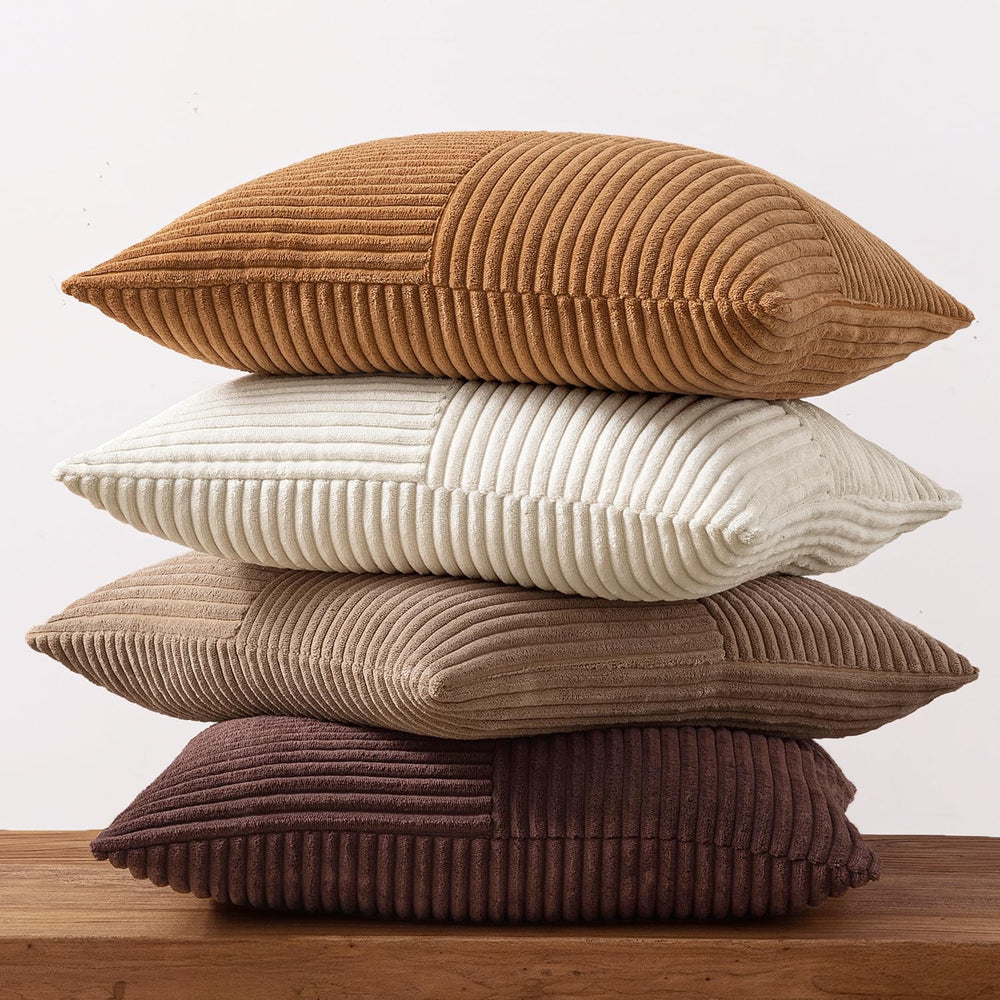 MIULEE Brown Throw Pillow Covers 20x20 Inch Set of 4 Boho Farmhouse Cushion C...