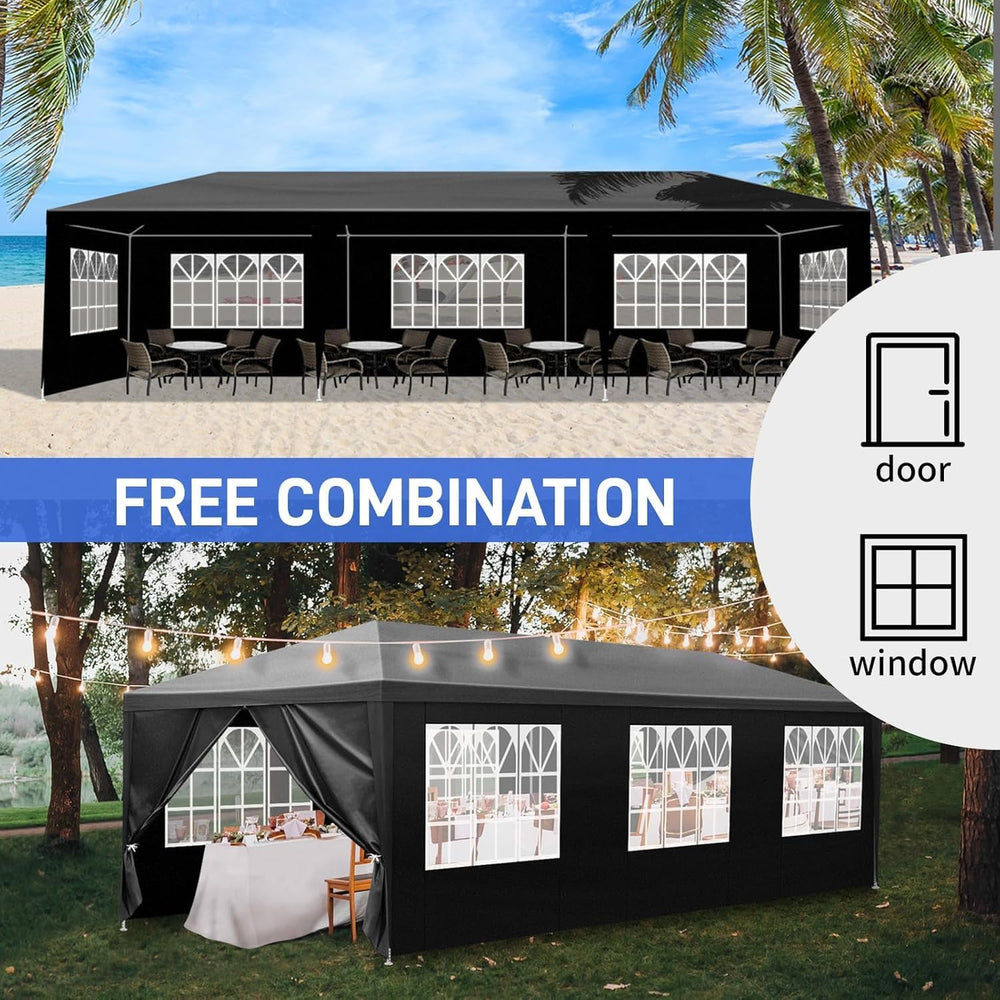 10x30 FT Party Tent, Outdoor Wedding Tents for Parties, Canopy Event Tent wit...