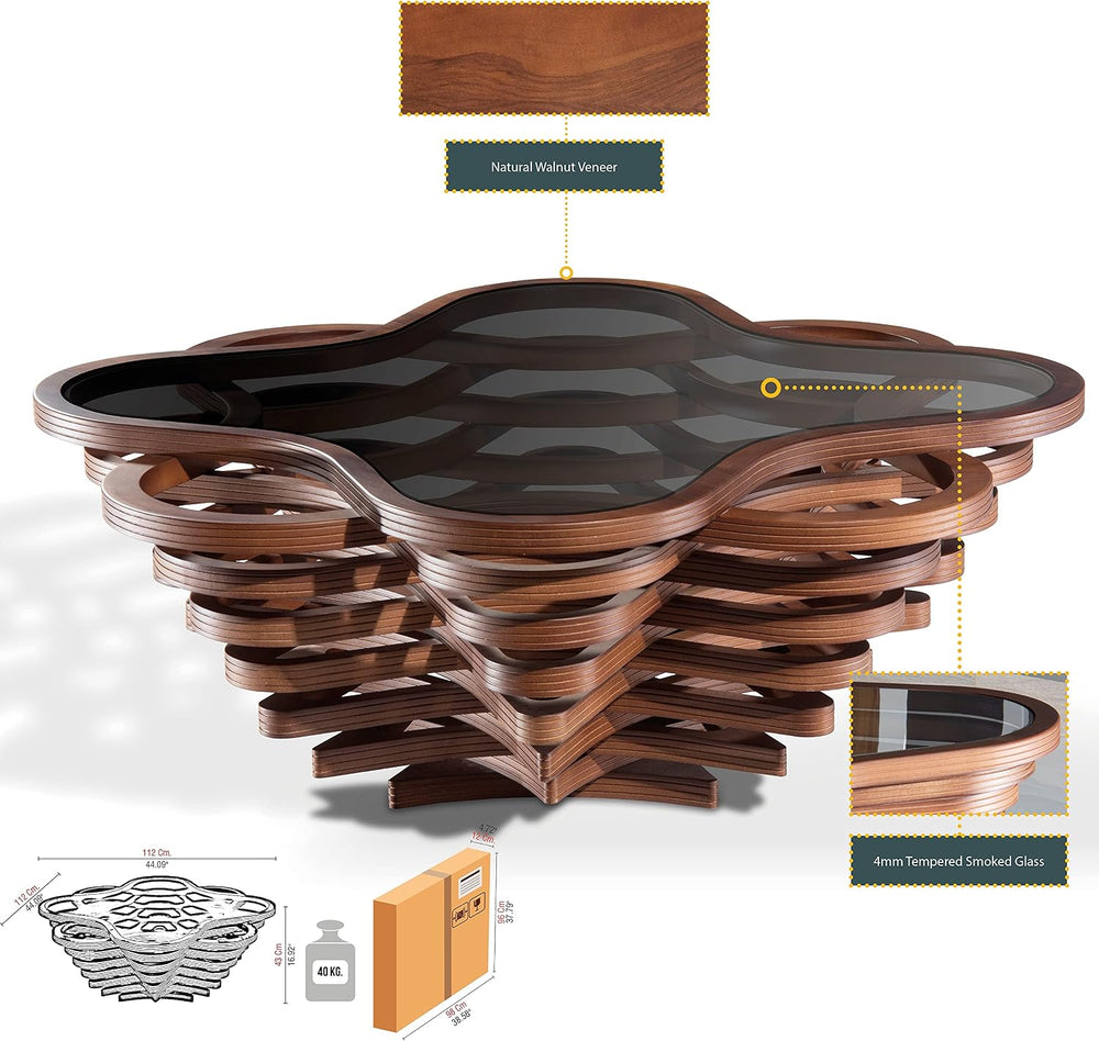 by Papella Design, Cloud Coffee Table, Modern Decorative Wooden Center Table,...