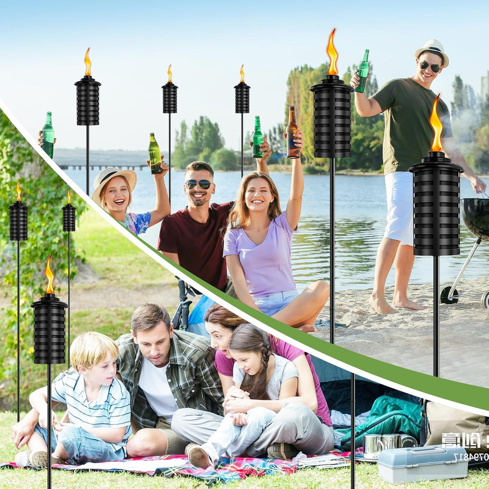 ZSZMFH 4 Pack Citronella Torches for Outside, 16Oz Outdoor Garden Torches