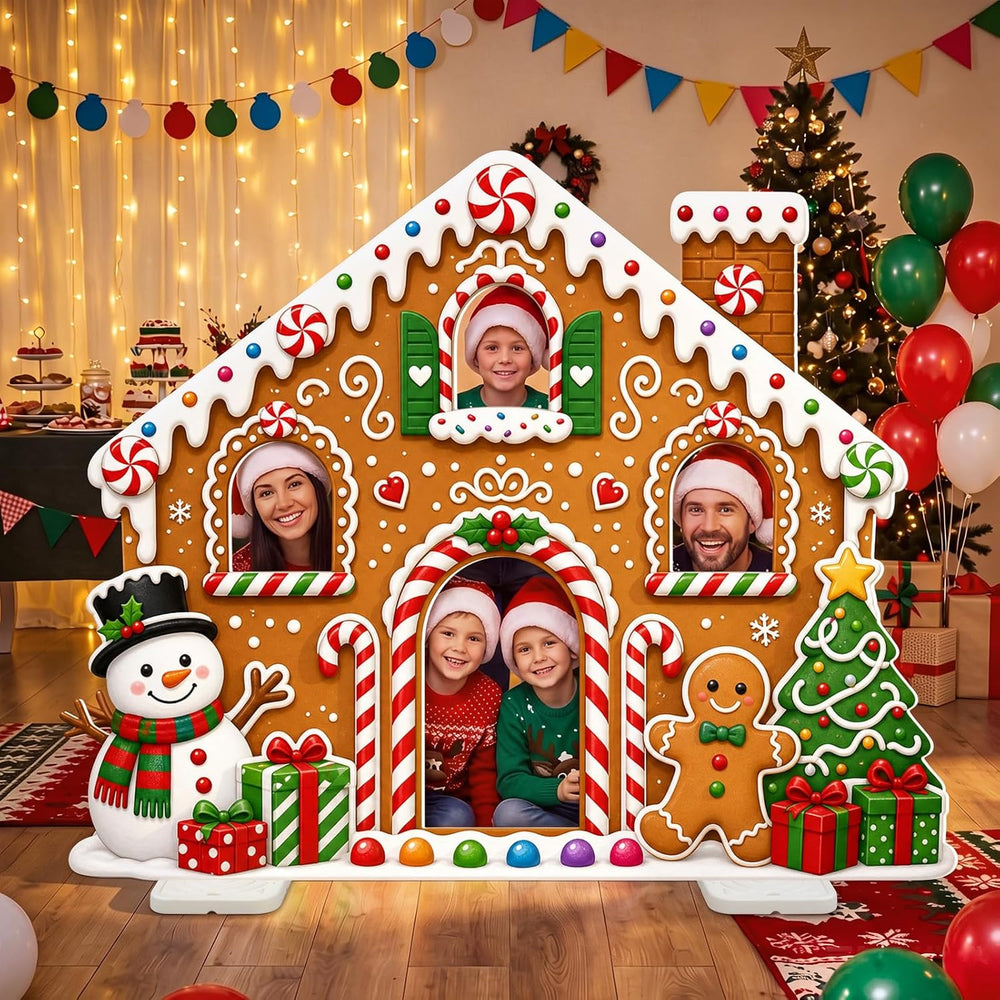 Qunclay 4.4 ft Christmas Gingerbread House Cardboard Cutout with Base