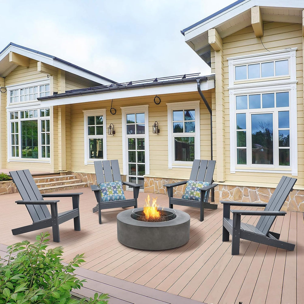 ATR ART TO REAL 1PC HDPE Adirondack Chairs Fire Pit Chair for Relaxing Gray