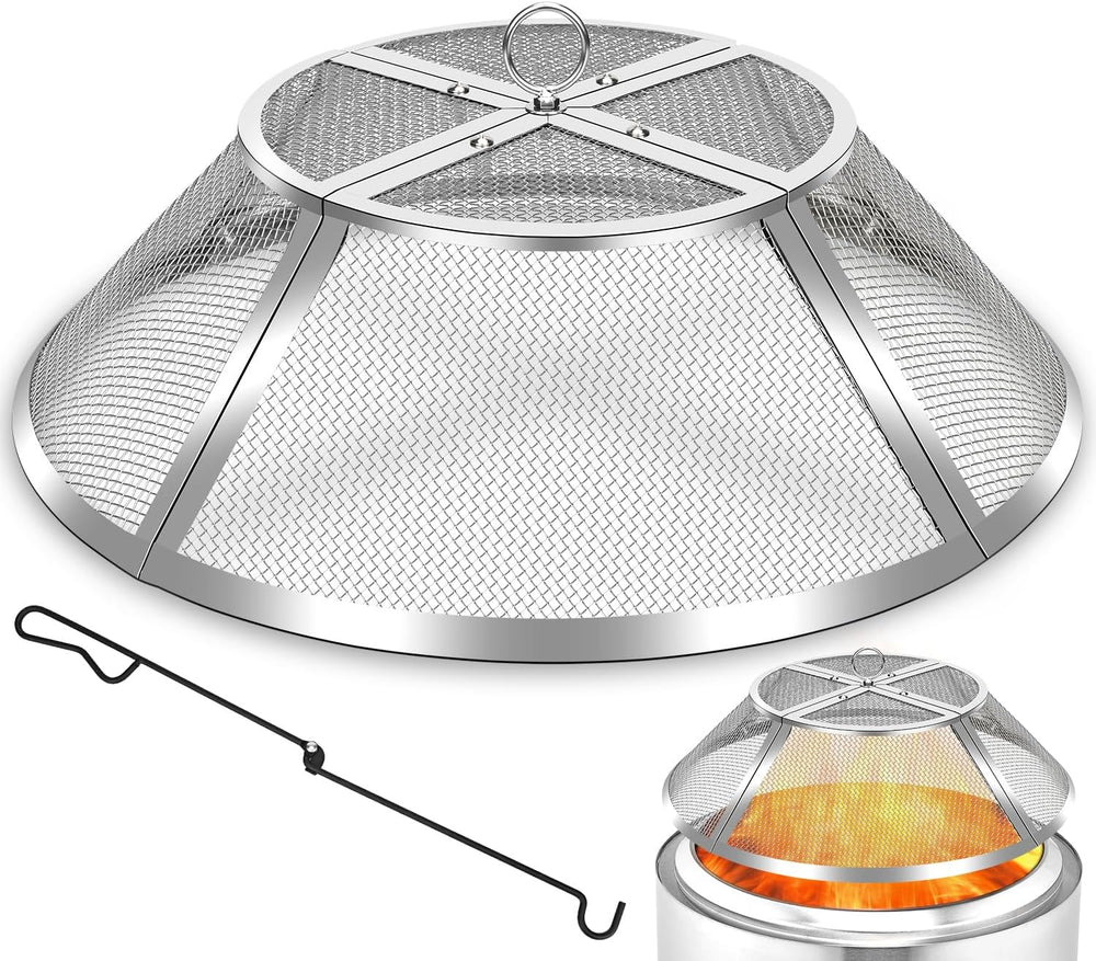 Fire Pit Spark Screen for Solo Stove Bonfire Shield 19.5inch,Stainless Steel ...