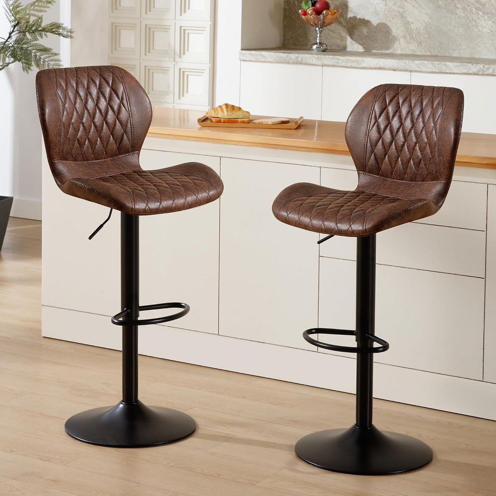 Bar Stools Set of 2, Modern Swivel Counter Height Barstools for Kitchen Islan...