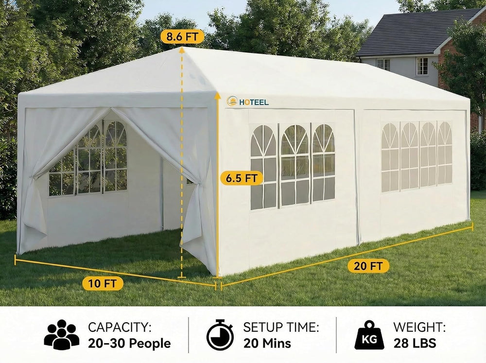 HOTEEL 10x20 Party Tent Outdoor Canopy Tents for Parties