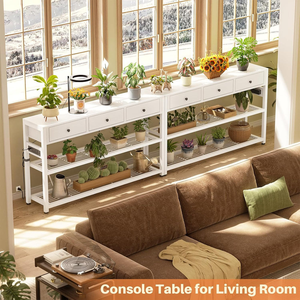 Ecoprsio 47'' Entryway Table with Outlets and USB Ports, Console Tabl...