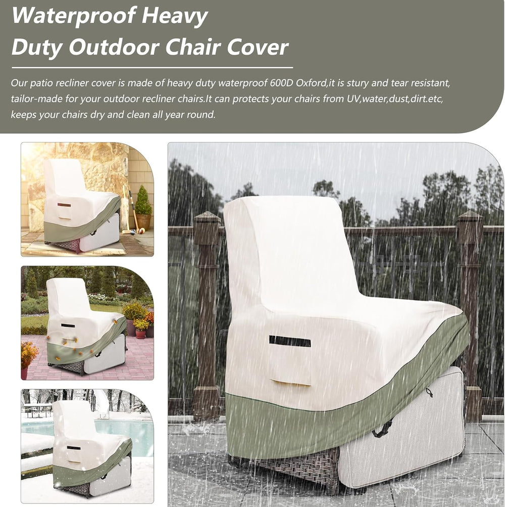 Outdoor Recliner Chair Covers Waterproof,Patio Swivel Chair Covers, 2 Pack