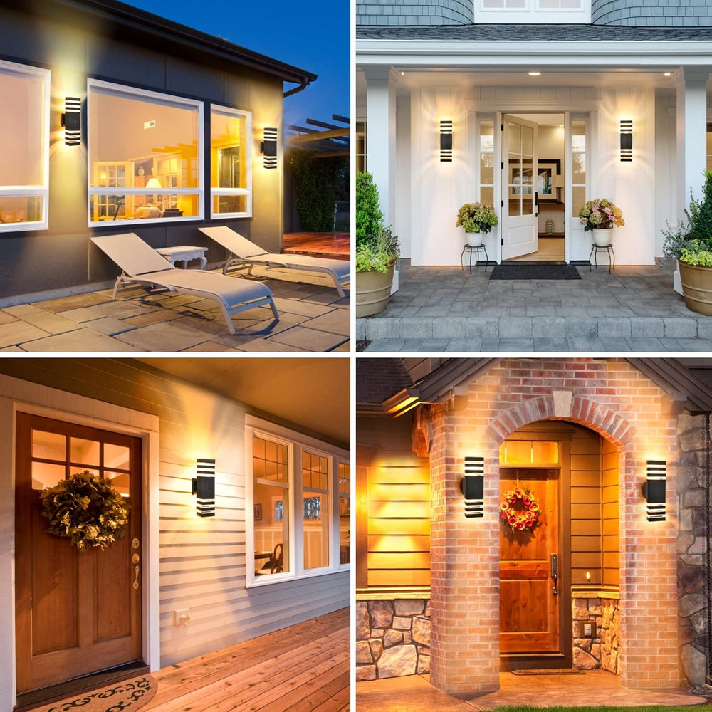 Dusk to Dawn Outdoor Wall Lights 2 Pack, Up and Down Porch Lights Outdoor Wal...
