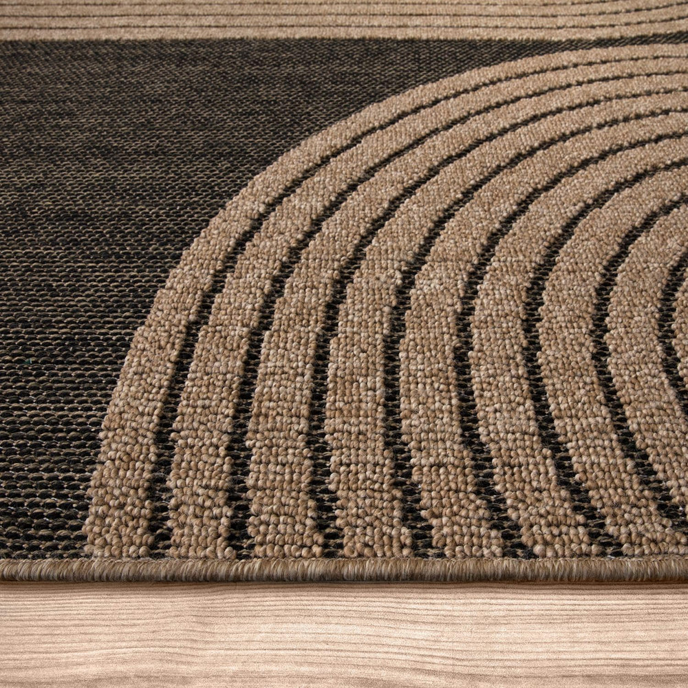 Paco Home in- & Outdoor Rug Natural Look with Modern Curved Lines in Beig...