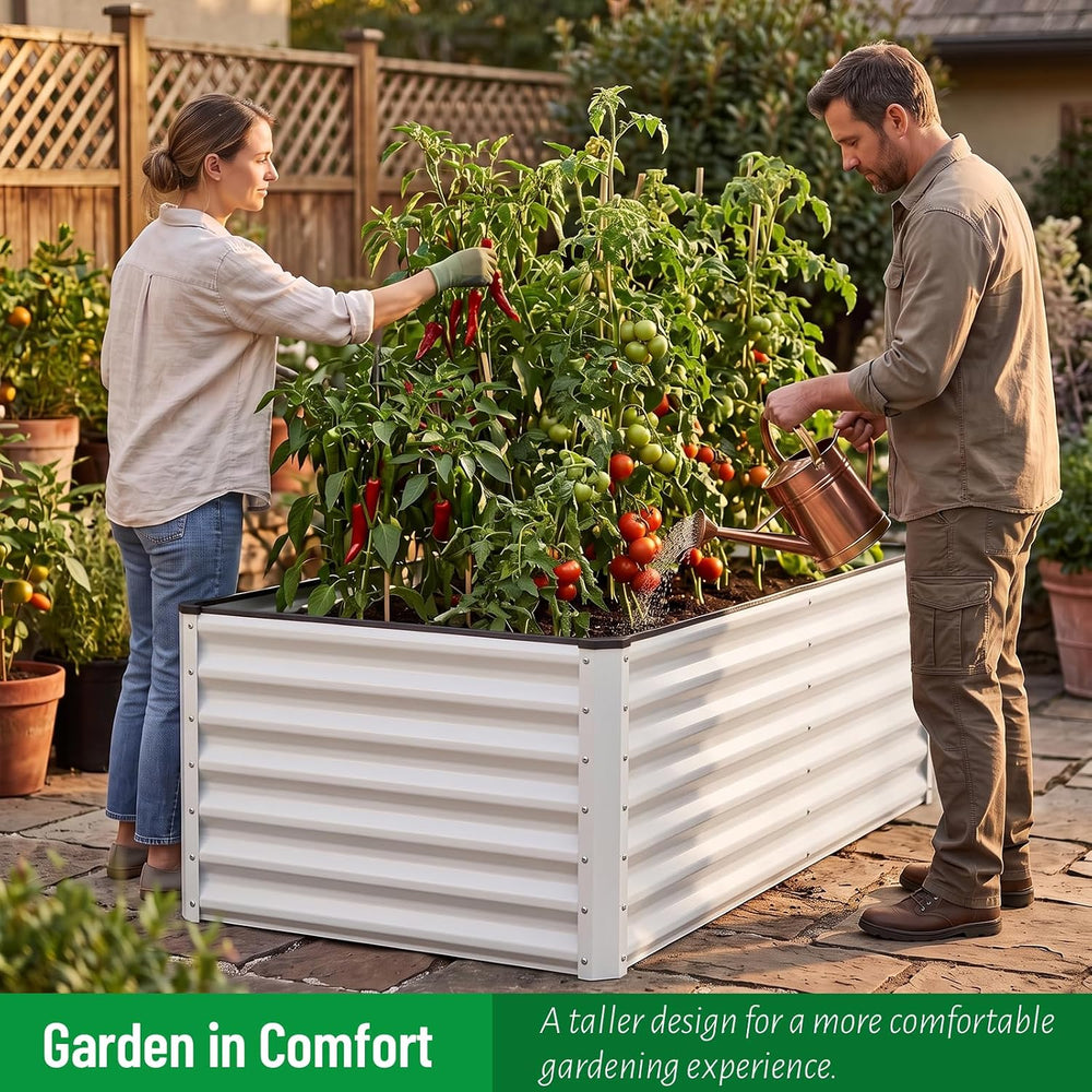 SnugNiture Galvanized Raised Garden Bed 6x3x2FT Outdoor Large Metal Planter B...