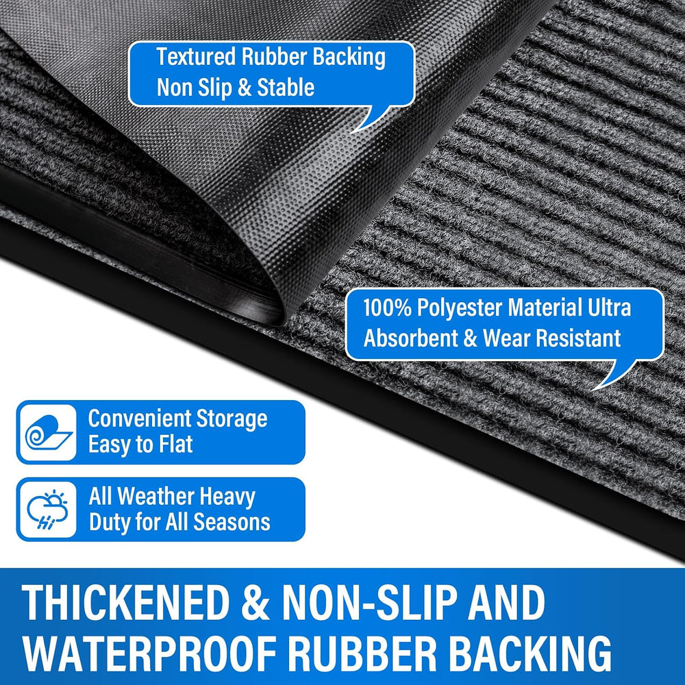 3' X 5' Durable Front Door Mat Indoor Outdoor Entrance, Commercial Do...