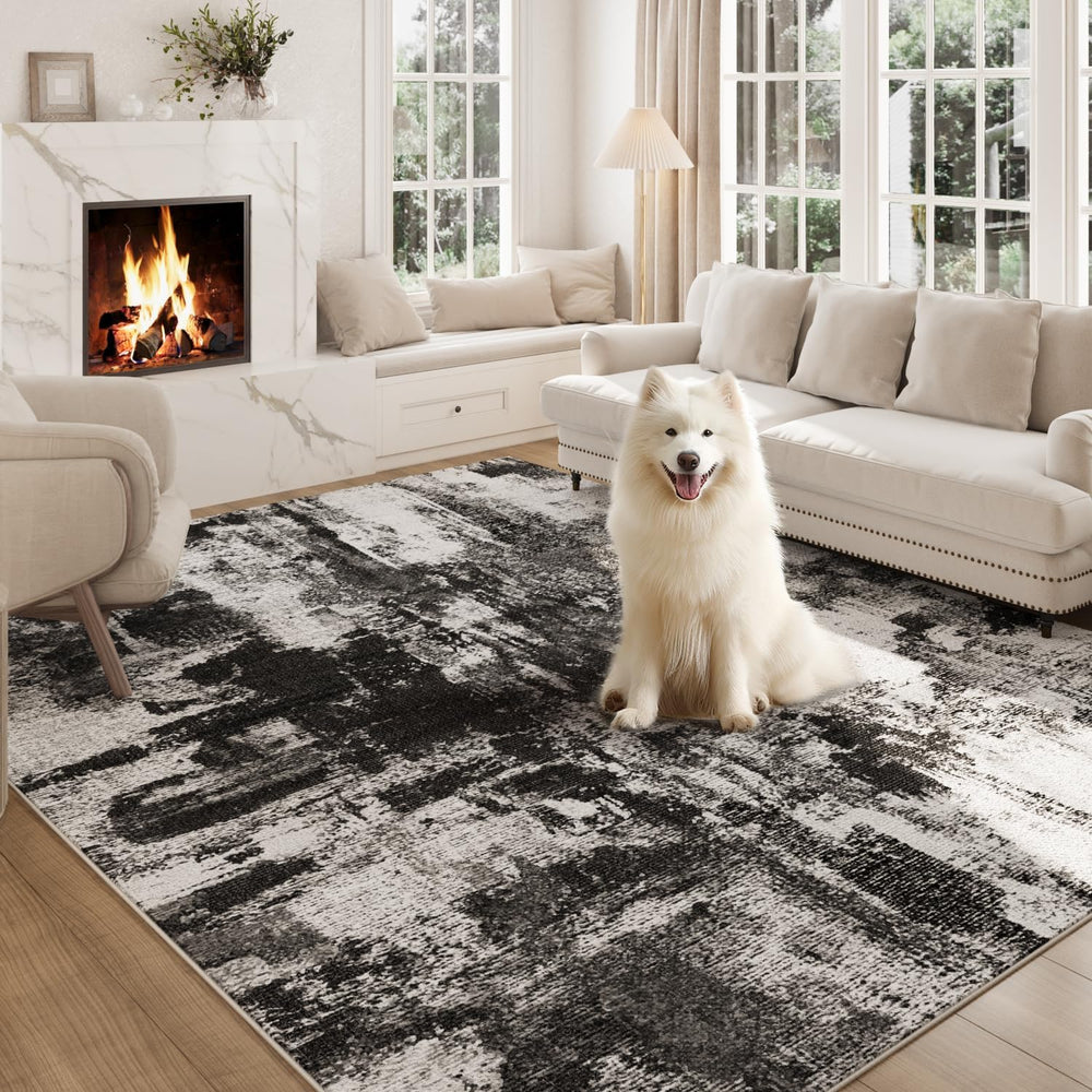 Area Rugs 8x10, Modern Abstract Machine Washable Rugs for Living Room Thin Ca...