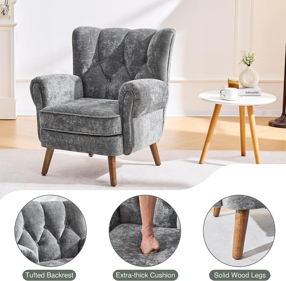 Wingback Accent Chairs for Living Room, Mid-Century Modern Living Room Chairs...