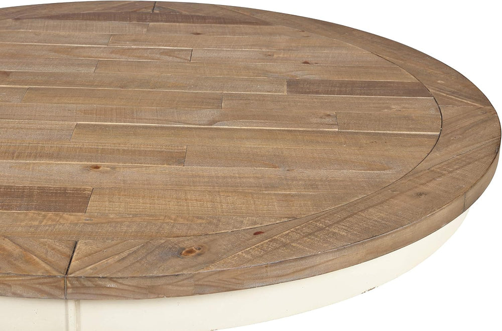 Roundhill Furniture Prato 5-Piece Round Dining Table Set with Cross Back Chai...