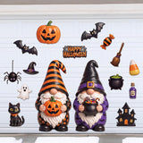 Flutesan 16 Pcs Halloween Gnome Garage Door Magnets Large Pumpkin Bat