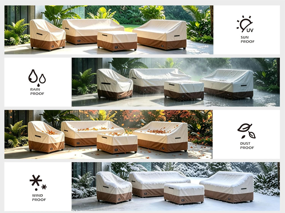 JinHrtoyi 3-Seater Outdoor Couch Cover, 76Wx32Dx31H inches Outdoor Furniture ...