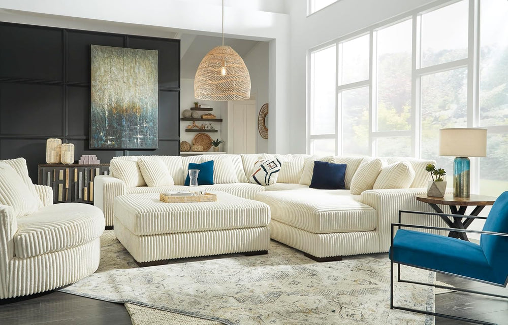 Signature Design by Ashley Lindyn White Oversized Swivel Accent Chair