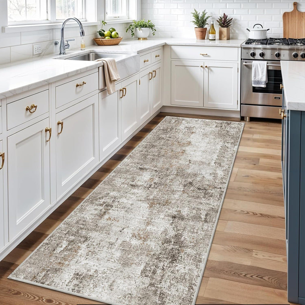 3x10 Ft Long Hallway Runner Rug - Non-Slip Washable Kitchen Runner Rug with R...