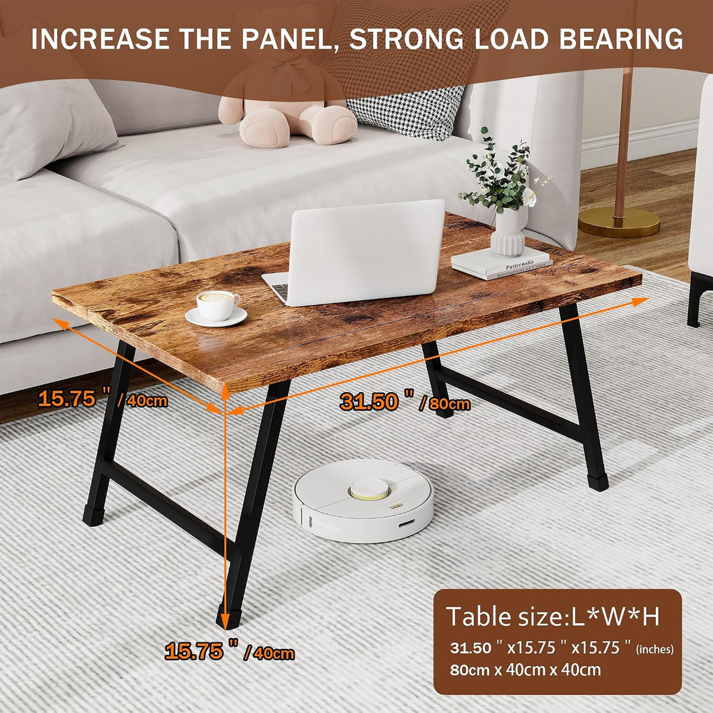 Rectangular Folding Coffee Table Perfect for Small Spaces Brown