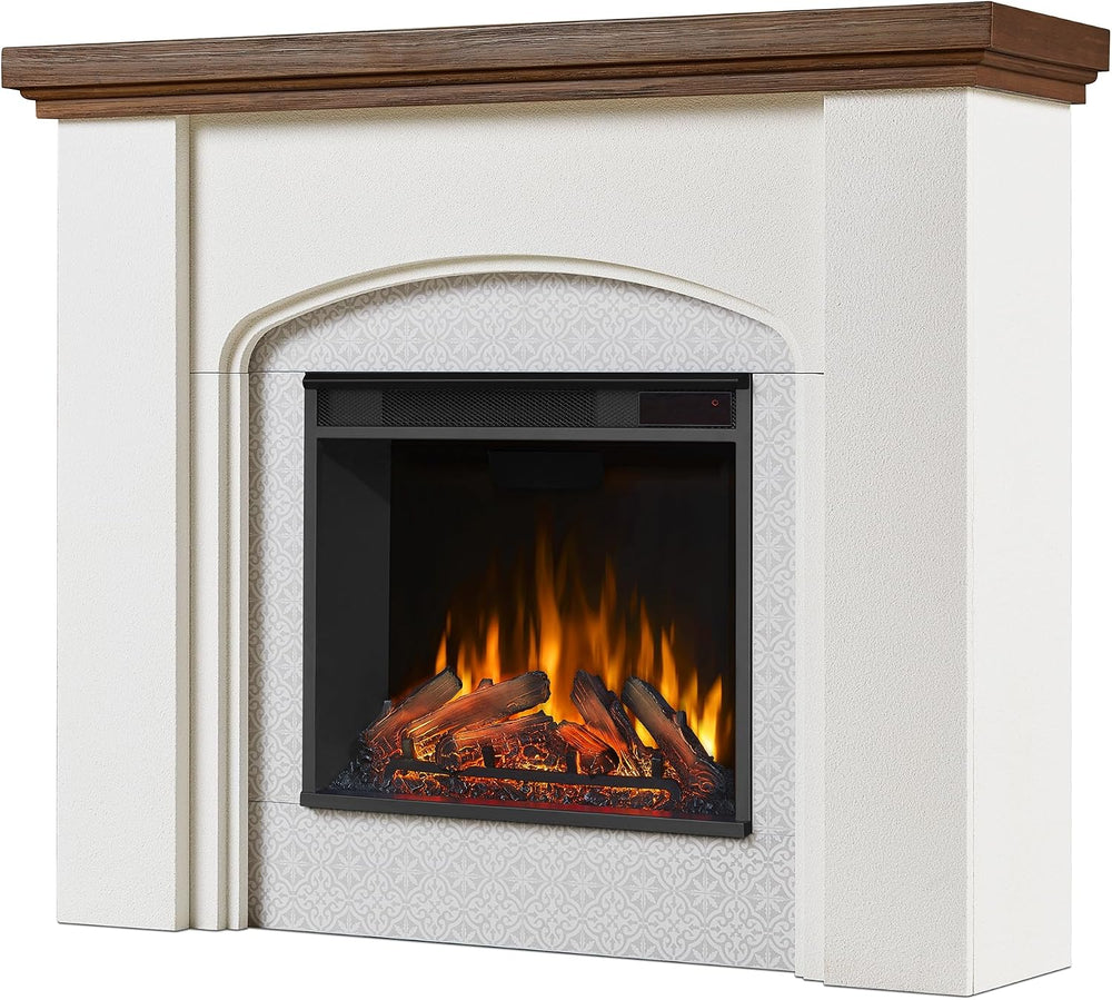 Real Flame Anika 49" Electric Fireplace with Mantel for Living Room or B...