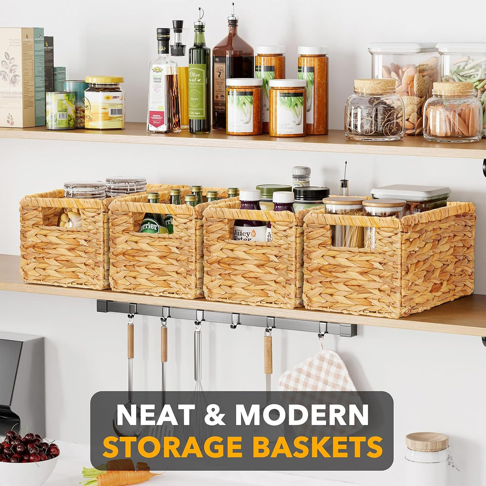 SpaceAid 4 Pack Wicker Basket, Storage Baskets for Organizing, Woven Rattan B...