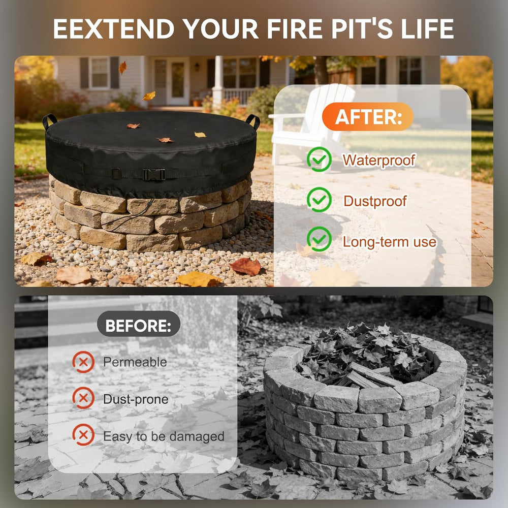 Onlyme Round Fire Pit Cover, 71 Inch Outdoor Firepit Covers 600D-71*9 In