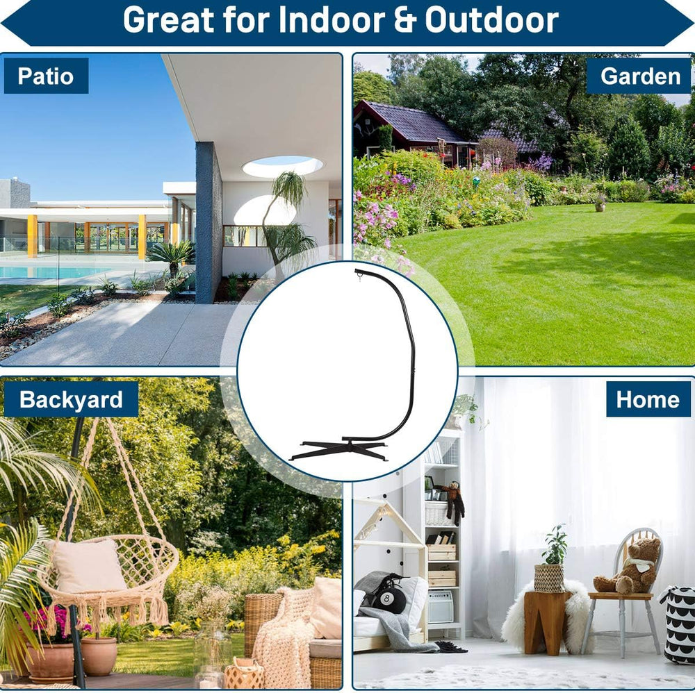 Hammock Chair Rack Portable Heavy Duty Solid Steel Holder Outdoor Indoor Hang...