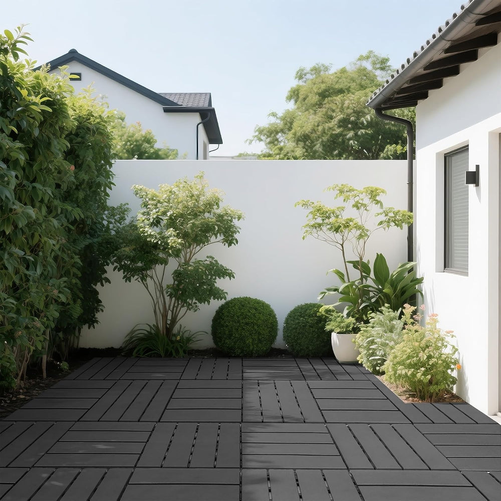 Plastic Interlocking Deck Tiles, 44 Packs Deck Tile Outdoor Waterproof All We...
