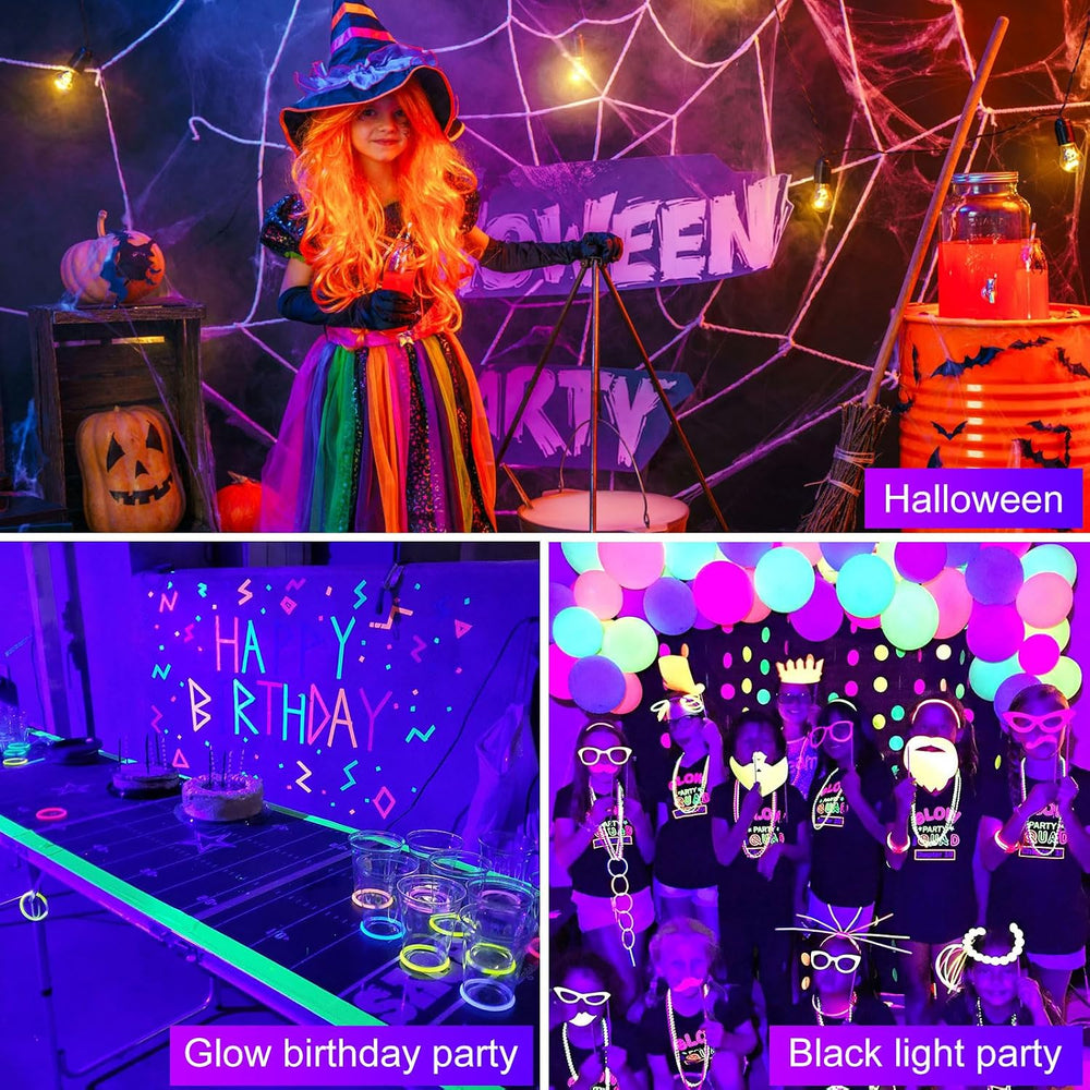 2 in 1 Glow Party Black Light Disco Ball Light with Sound Activated Strobe Dj...