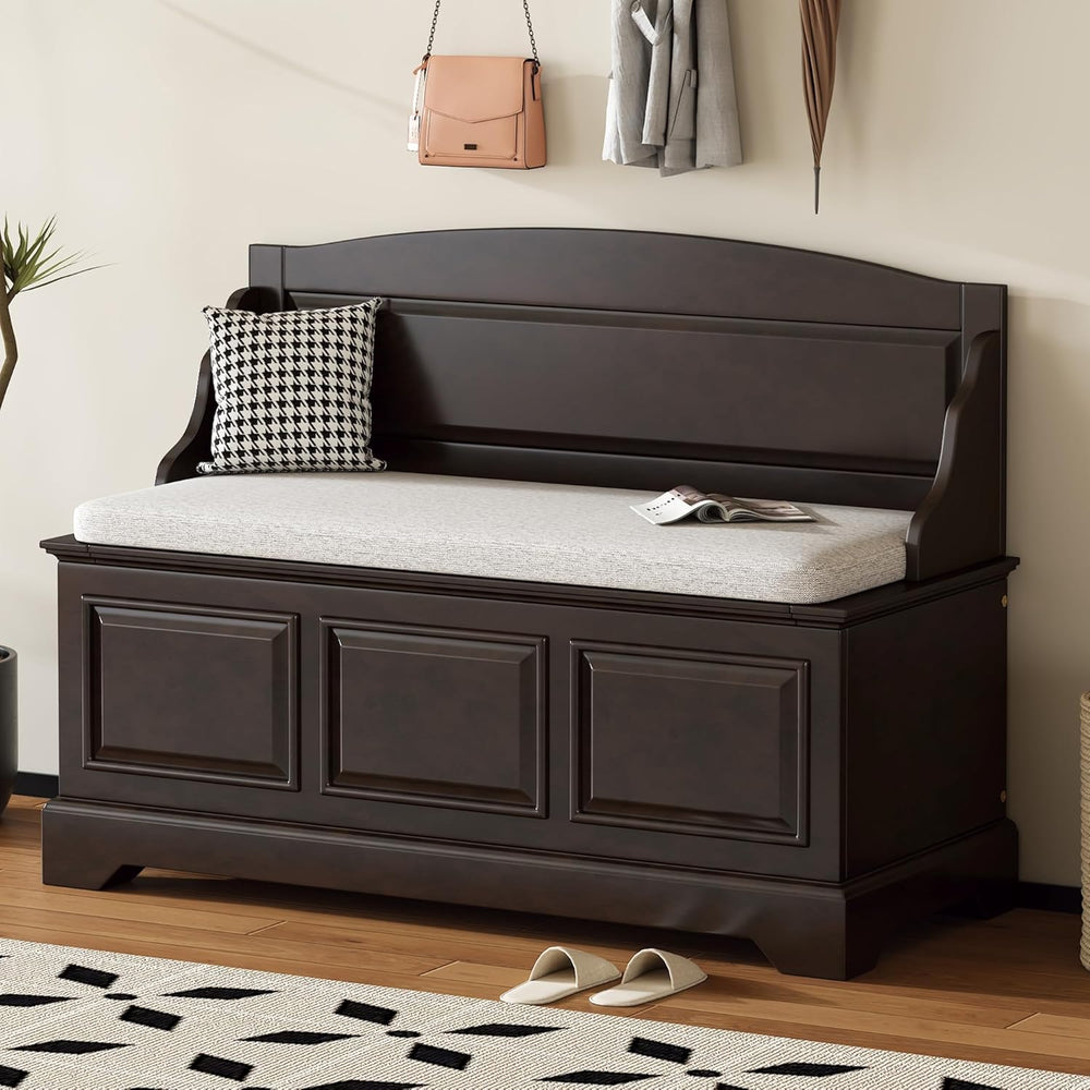 LUMISOL Shoe Storage Bench with Seating, 41.7” Farmhouse Entryway Bench with ...