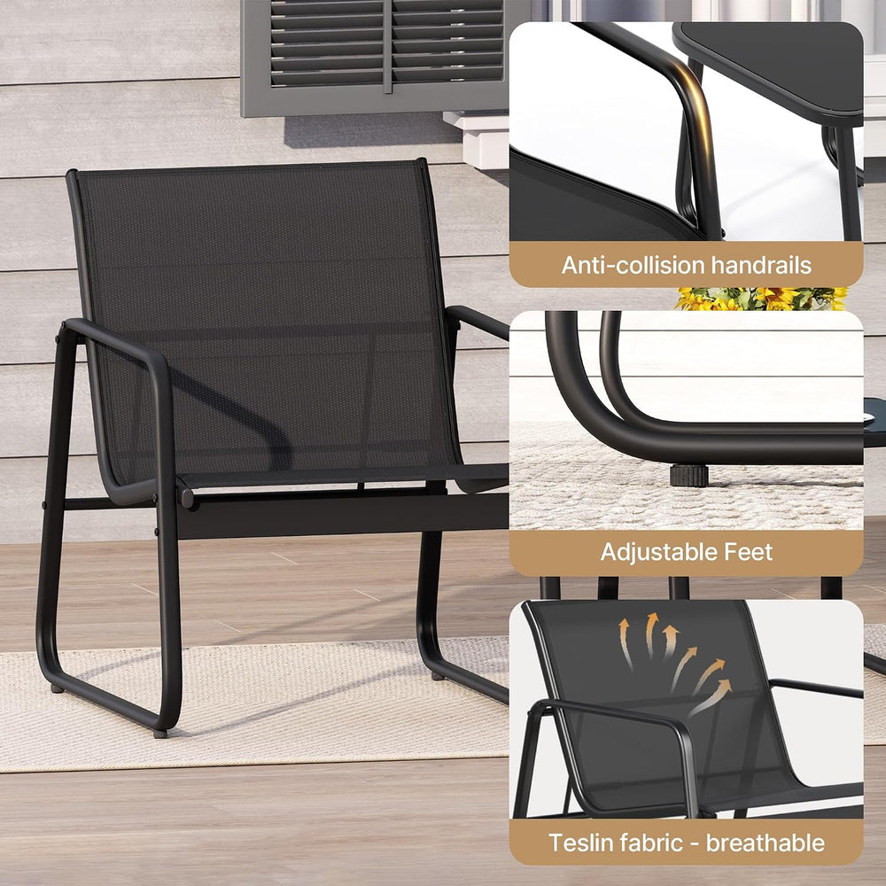 Gizoon Patio Chair Set of 2, Patio Bistro Set, Outdoor Patio Furniture Set