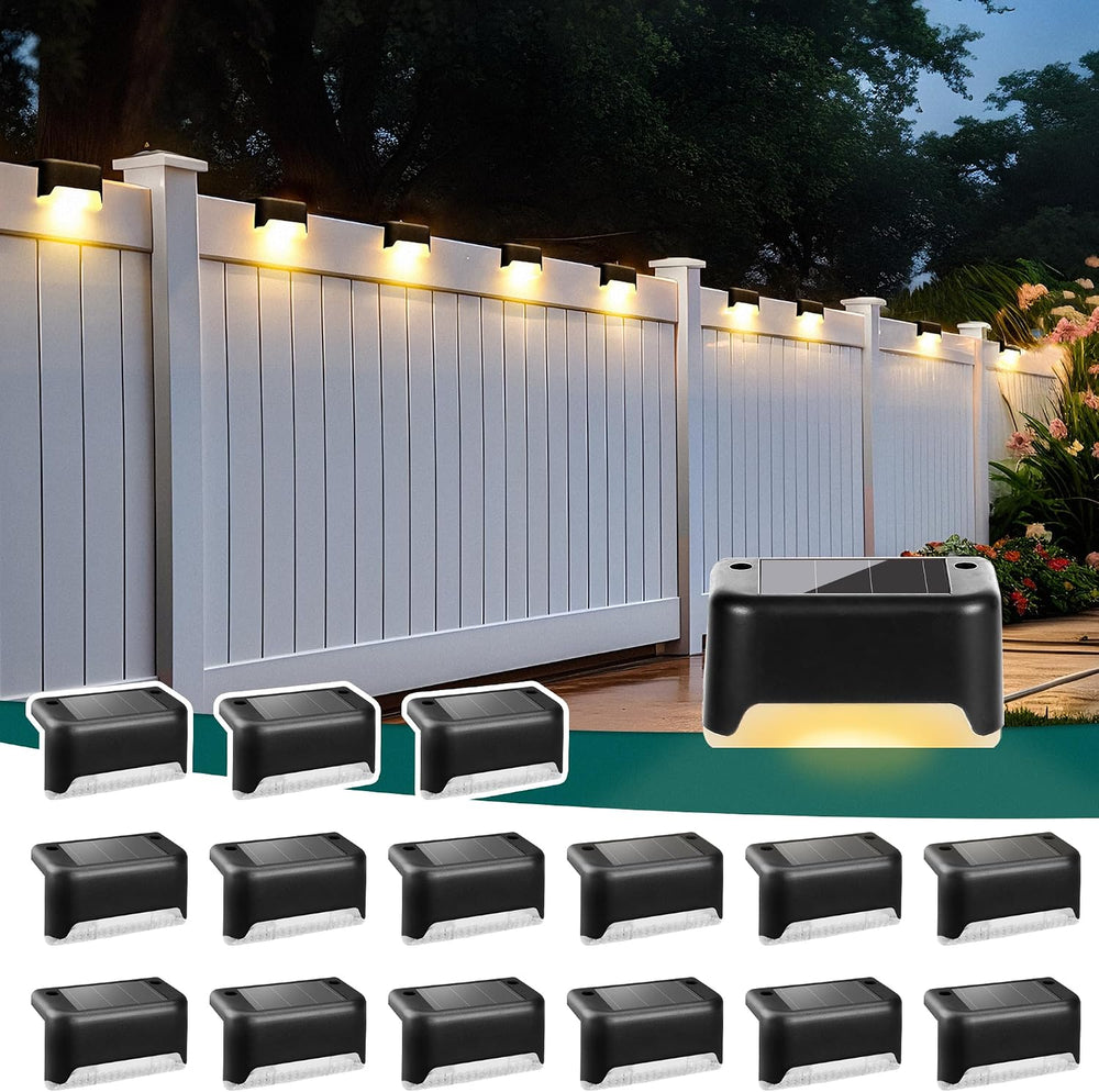 SOLPEX Solar Deck Lights Outdoor 16 Pack, Waterproof Led Light, Warm White