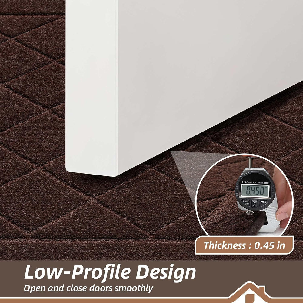 BEQHAUSE Dirt Trapper Door Mat 24" x 36", Doormat Non-Slip, Brown