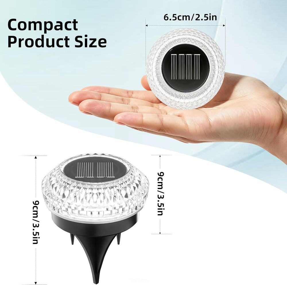 VOLISUN Solar Ground Lights Outdoor,12 Pack Flat Solar Pathway Lights