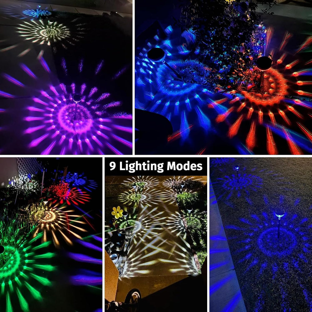 JNOEC 12Pack Solar Pathway Lights Outdoor, Color Changing+8 Fixed Color (Warm...