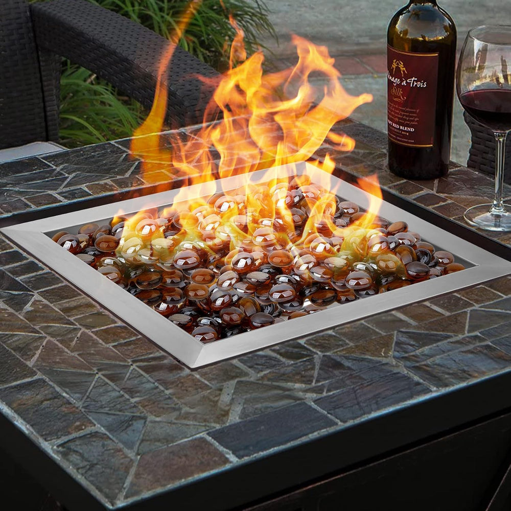 onlyfire 18" Square Fire Pit Burner Ring for Natural Gas/Propane Fireplace