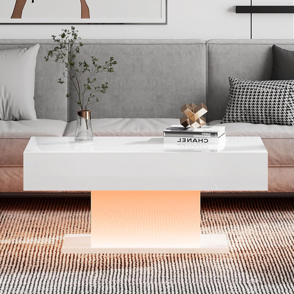 HedoAjim Led Coffee Table for Living Room, Living Room Table Rectangular Cent...