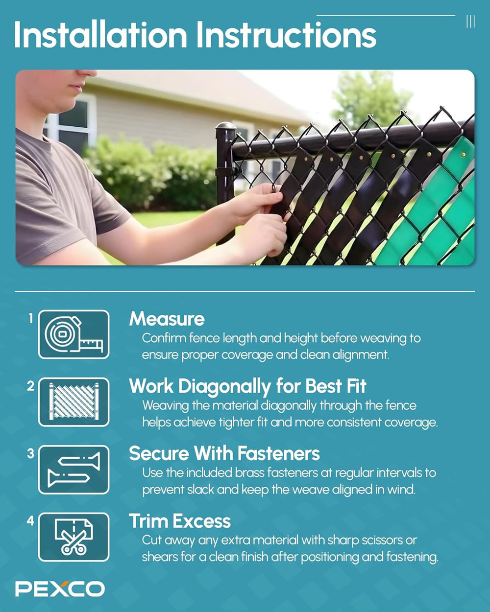 Pexco Privacy Slats for Chain Link Fence, 250 Ft, Black