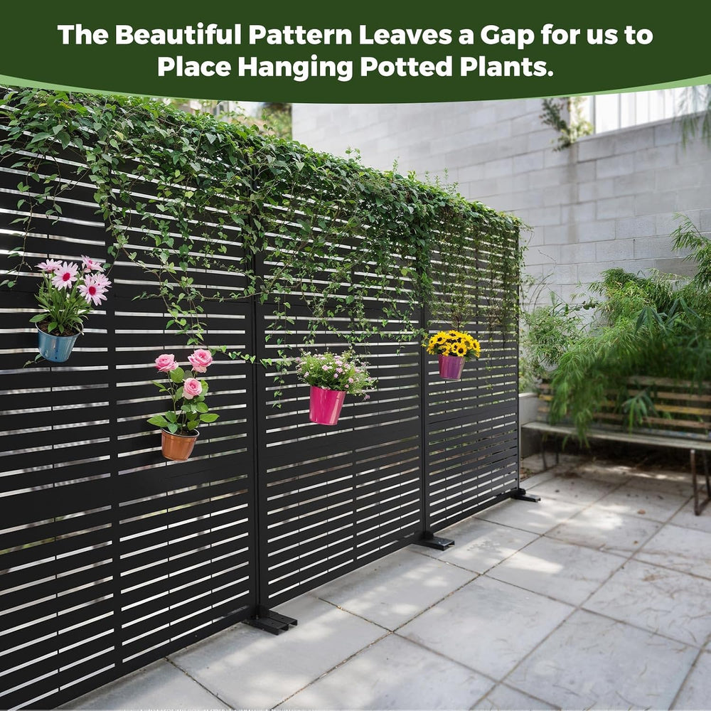 Kingsyard 72x47 Inch Metal Privacy Screen Outdoor Freestanding
