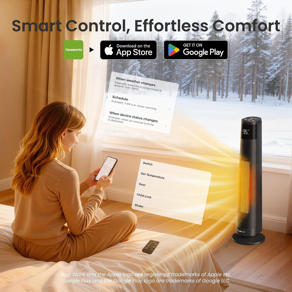 FLANUR 1500W Space Heaters for Indoor Use Large Room, WIFI Electric Heater wi...