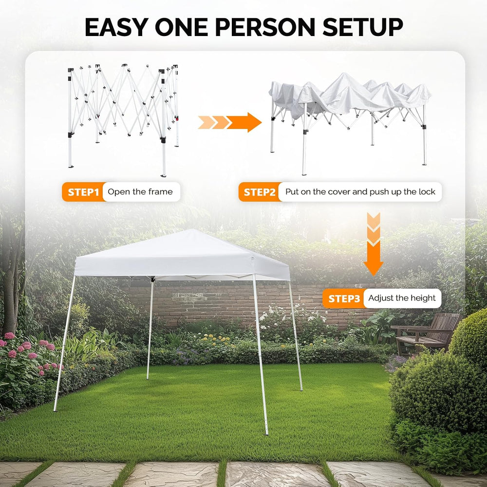 VINGLI 8x8 ft Pop Up Canopy Tent, Easy Up Canopy Event Tent Foldable Portable...
