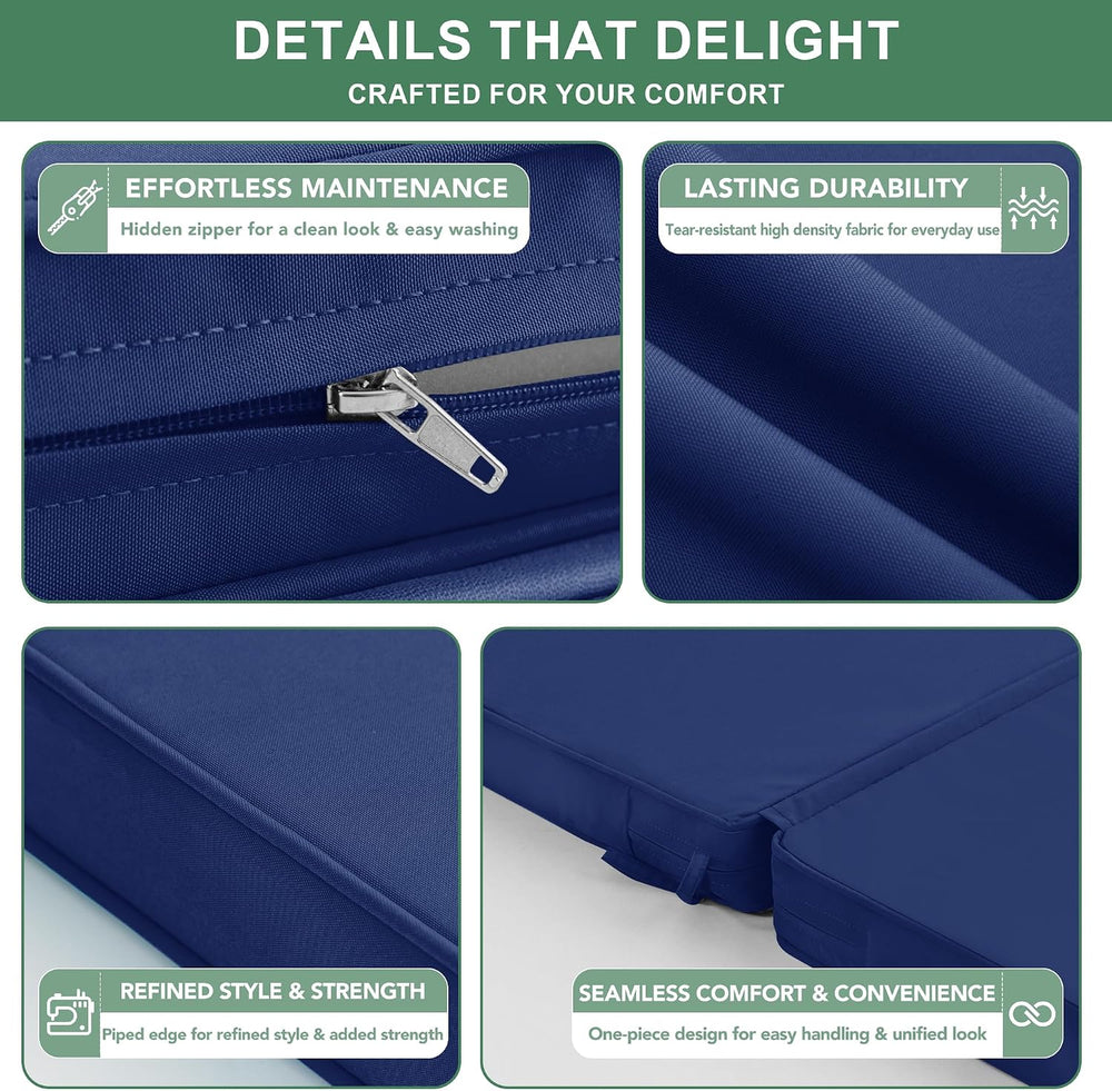 Summsun High Back Patio Chair Cushions 20 x 20 Inch, Navy