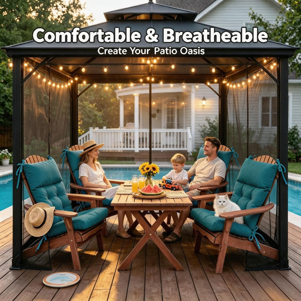 QILLOWAY Outdoor Rocking Chair Cushion 43x21 Inch, 100% Polyester Waterproof ...