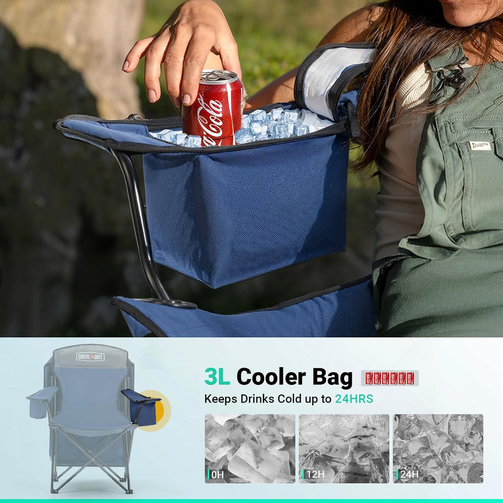Overmont 2-Pack Camping Chairs with Canopy Shade - 330 lb Support