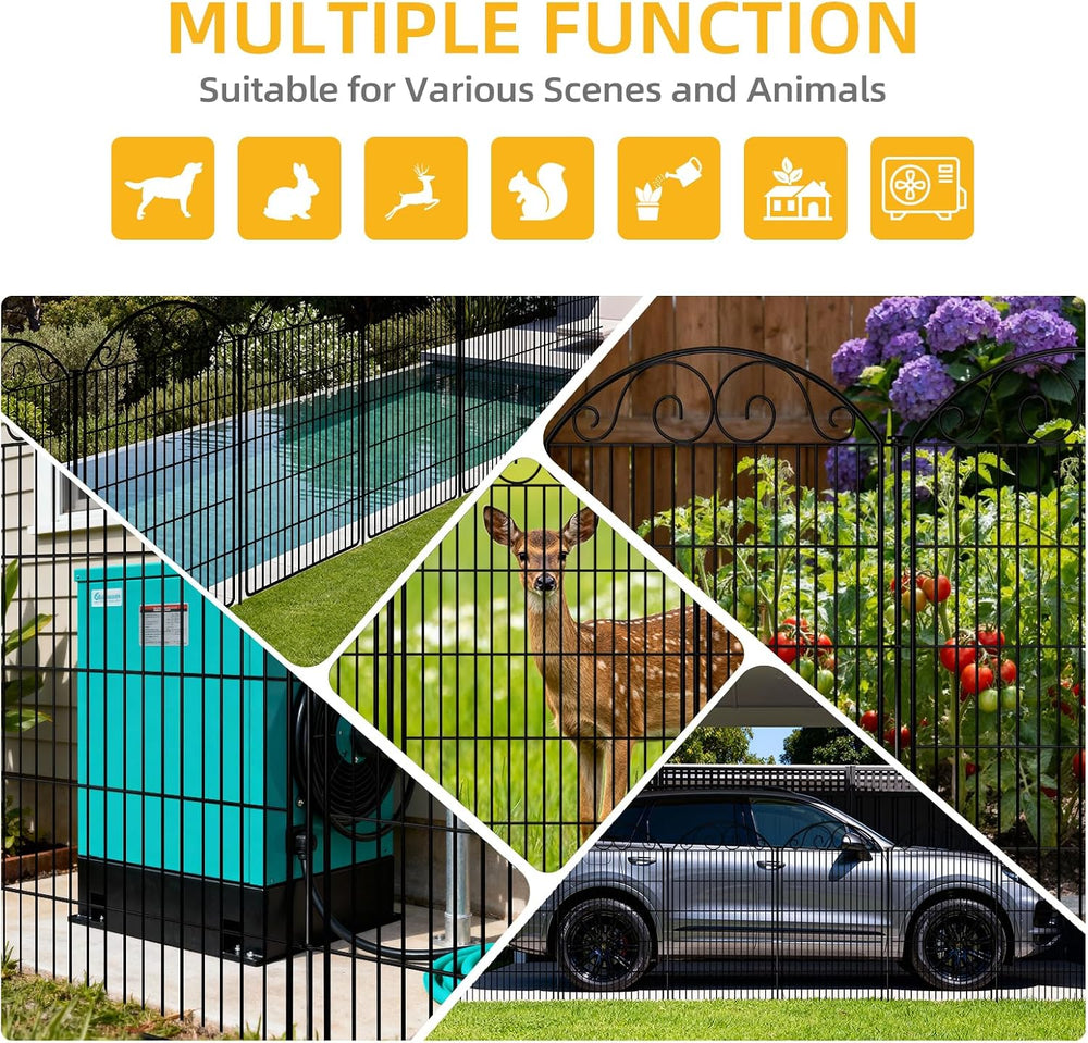 COLRASN 5 Panels No Dig Decorative Garden Dog Fence Outdoor for Yard, 48in(H)...