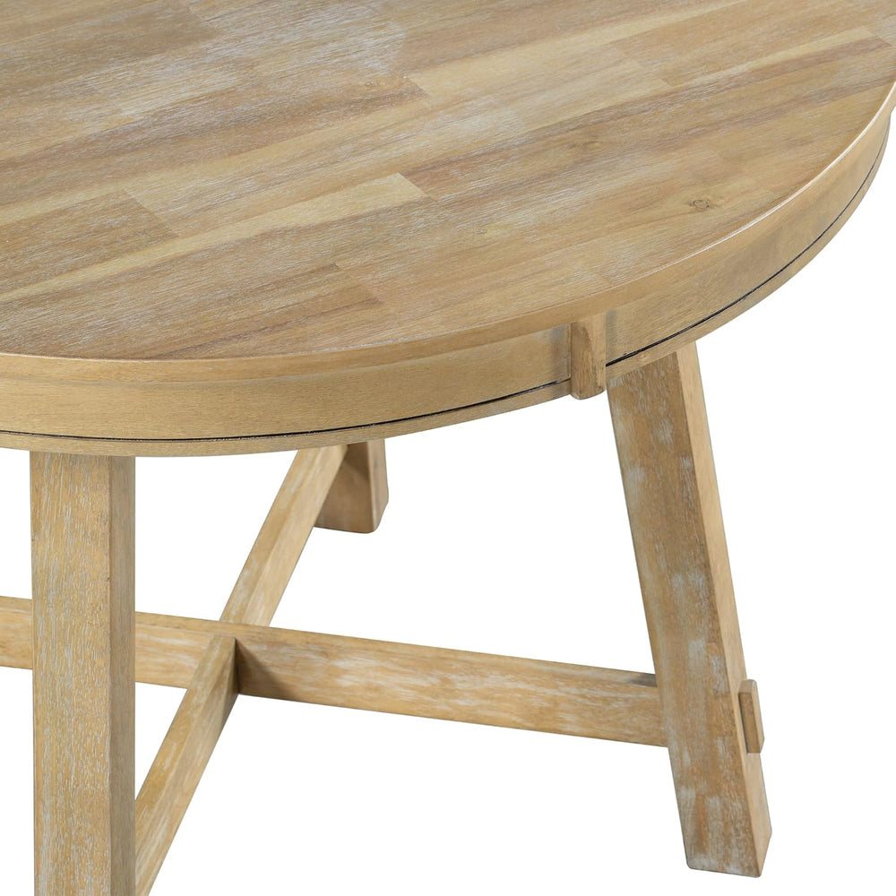 Knocbel Farmhouse 4-Person Extendable Dining Table Set, 5-Piece Dinette Set w...