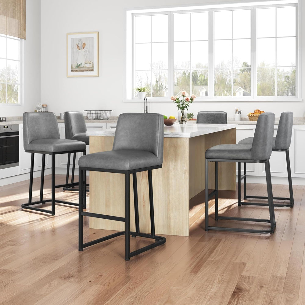 Yaheetech 24'' Bar Stools Set of 2, Leather Counter Height Bar Stools...